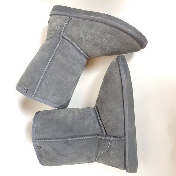 Minnetonka Women’s Olympia Boots Gray Suede Sheepskin Wool Lined Winter Size 7 - Picture 2 of 12